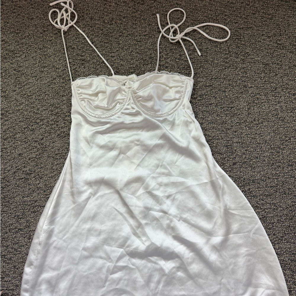 Princess Polly White Satin mini dress